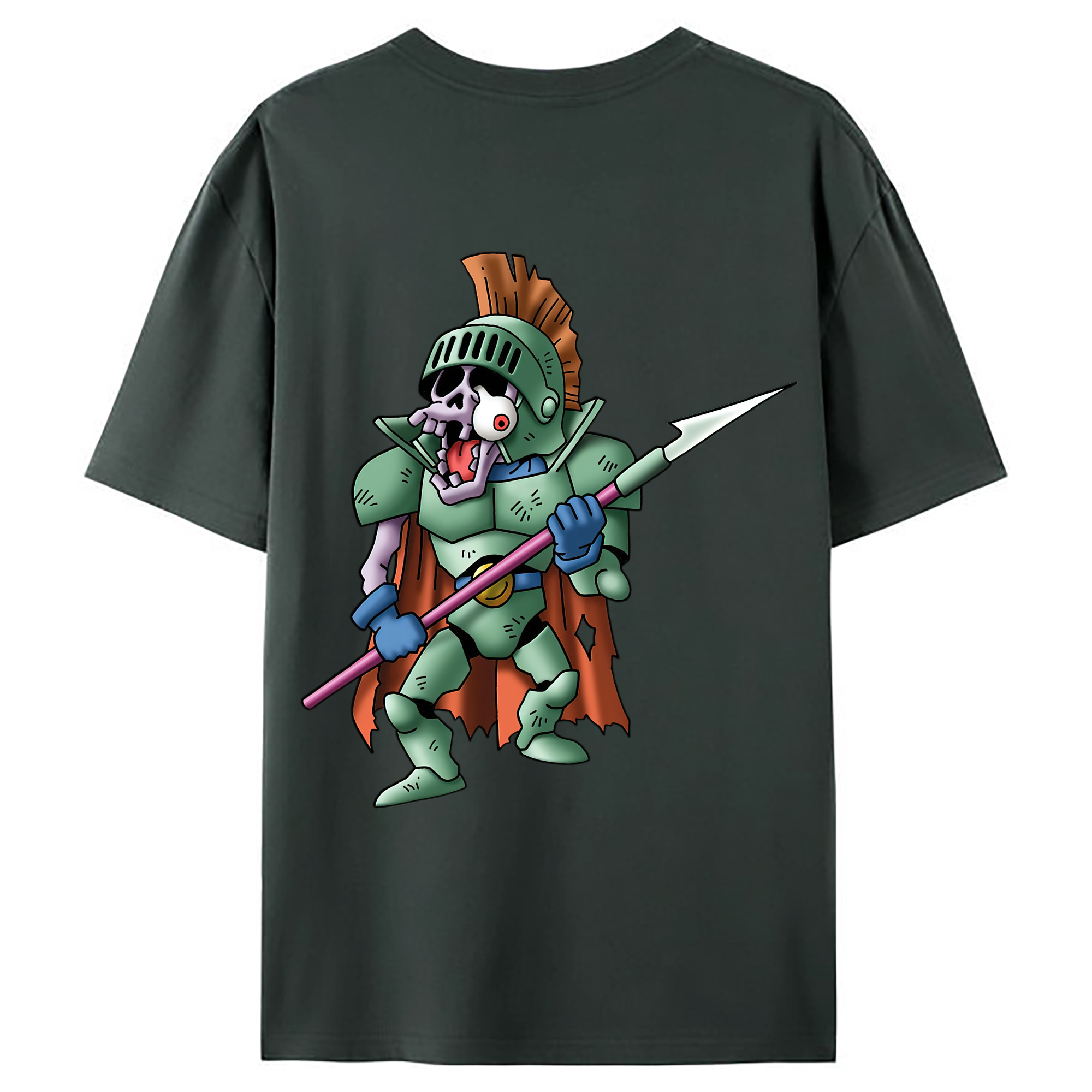 （画像用） ドラゴンクエスト Doragon Kuesuto Dragon Quest 綿100％ メンズ半袖Tシャツ（バックプリント） 通気性